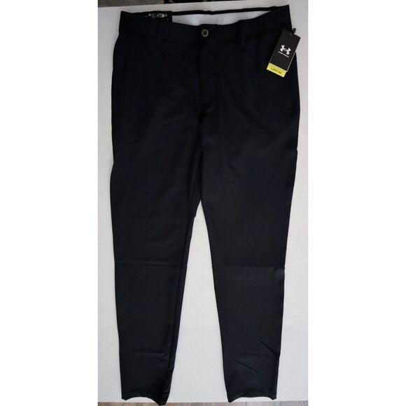 Under Armour 1377301 001 Men's Sz 34/36 Black UA Tapered Golf Pants - Picture 1 of 14